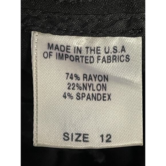 Guess Collection Pants Womens 12 Black Flare Stretch Dress Career Work USA Nylon - Picture 10 of 11